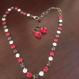 Swarovski crystal necklace and earrings